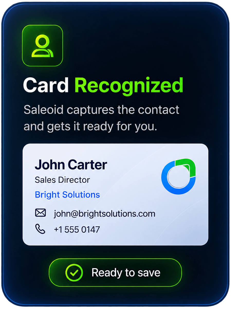 Card recognized and ready to save card