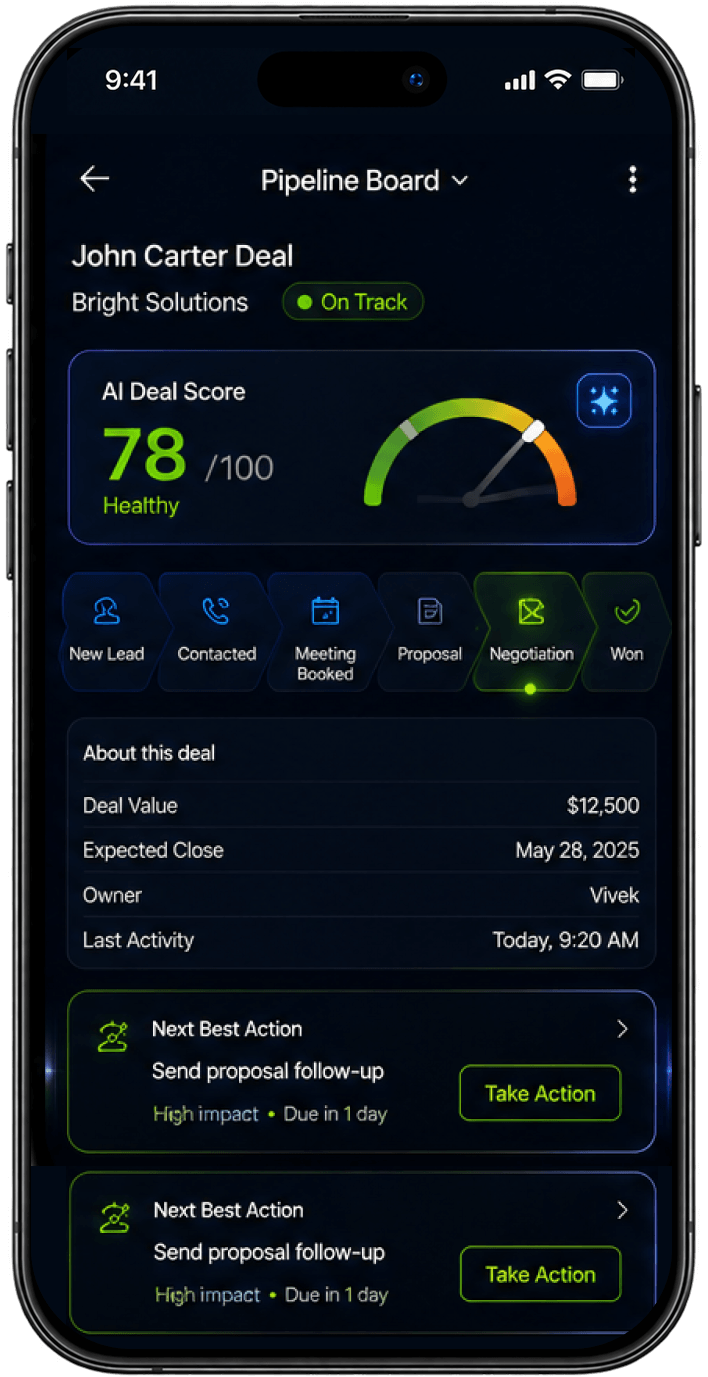 Saleoid phone scanning a business card