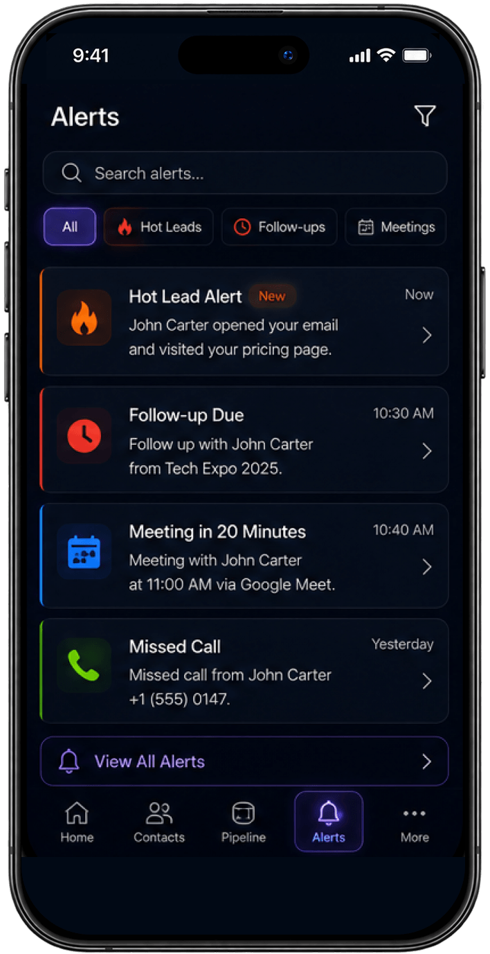 Saleoid phone scanning a business card