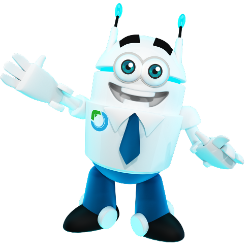 Saleoid connected CRM mascot showing integrated billing, automation, and follow-up workflows