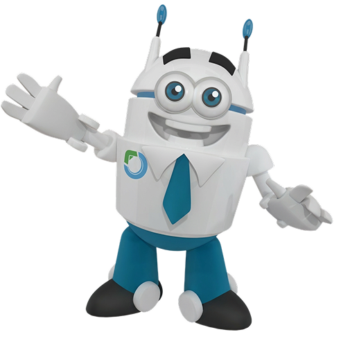 Saleoid connected CRM mascot showing integrated billing, automation, and follow-up workflows