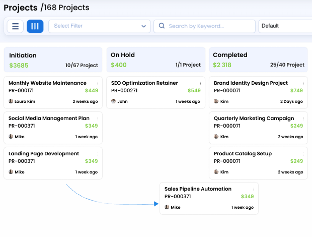 Visual Kanban Task Board for Clear Project Control